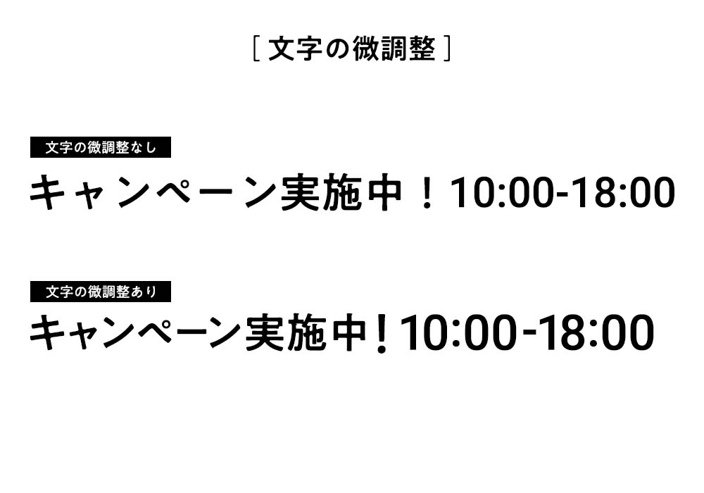 文字の微調整